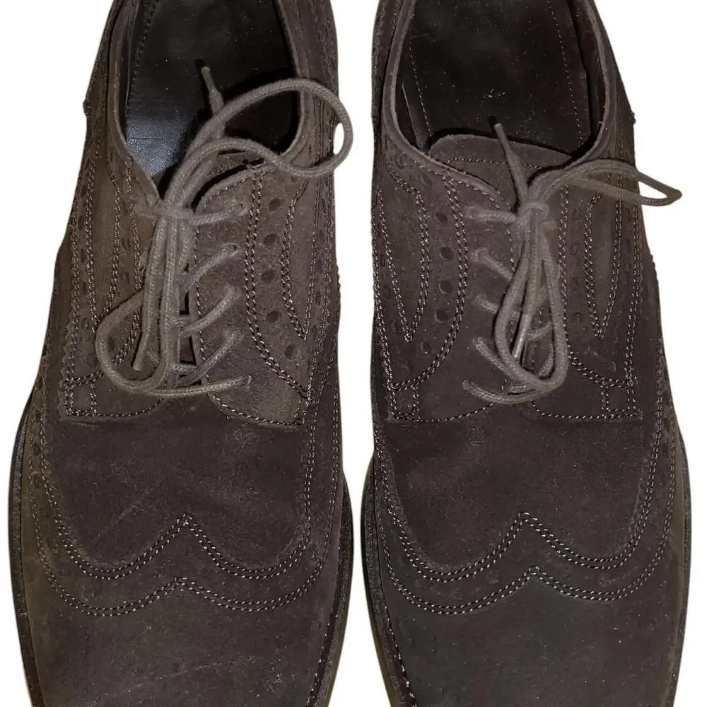 Donald Pliner Mens Brown Brogue Wingtips 10M Emerik